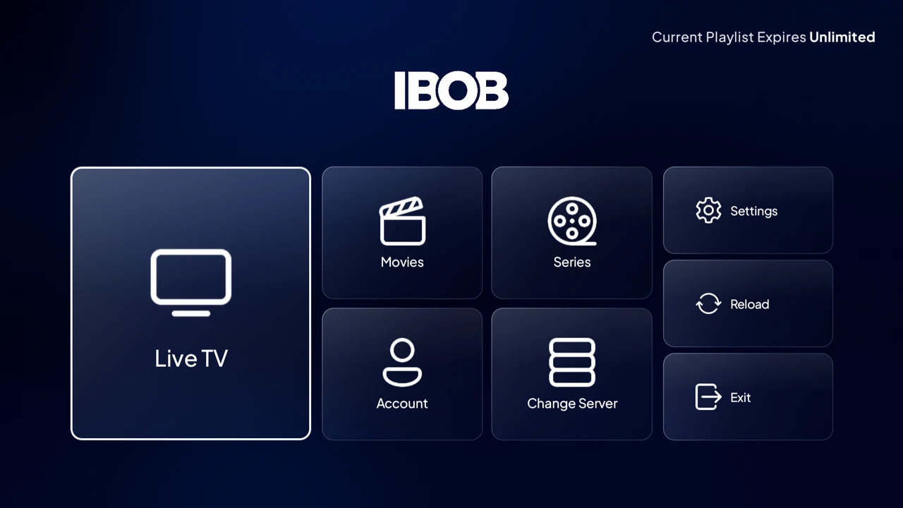 IBOB Player Startbildschirm